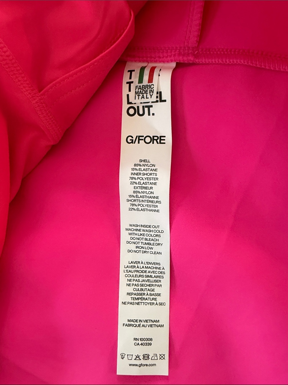 G/FORE Women’s Neon Pink Athletic Skirt - Picture 3 of 9
